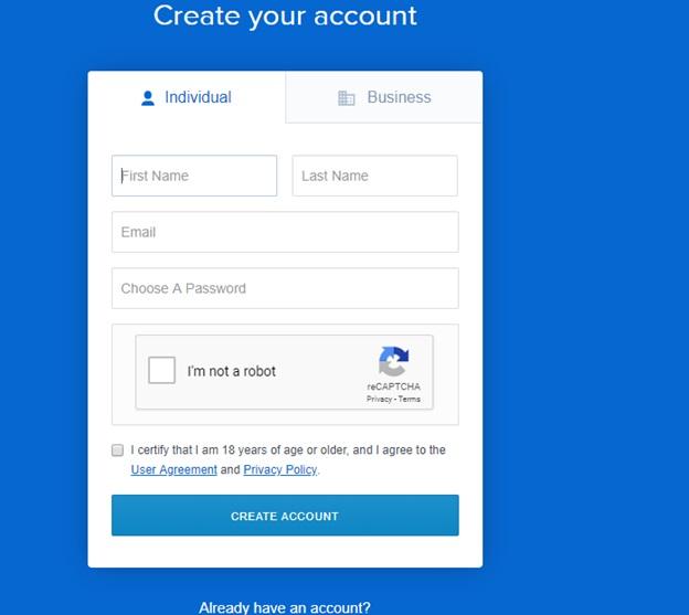 create an account