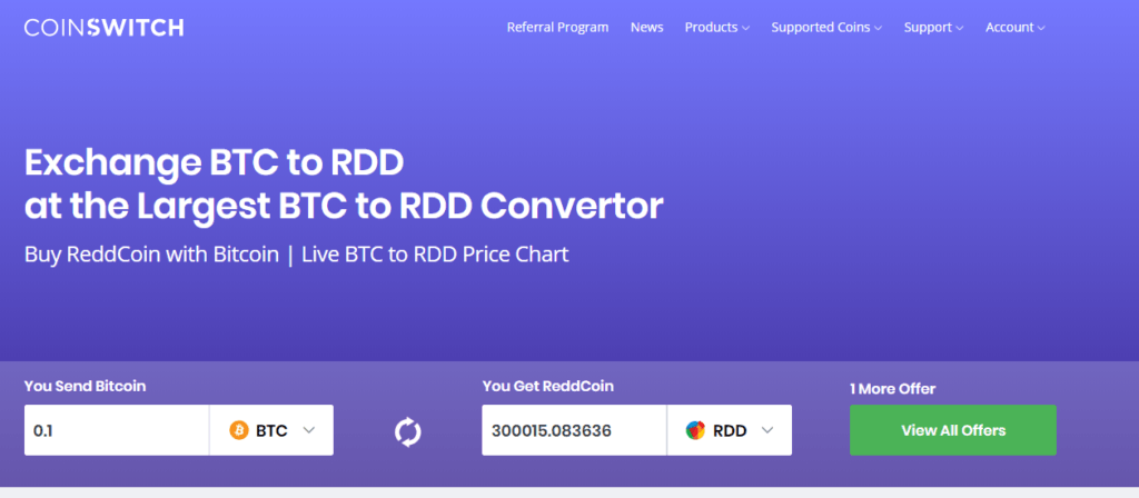 btc to rdd converter