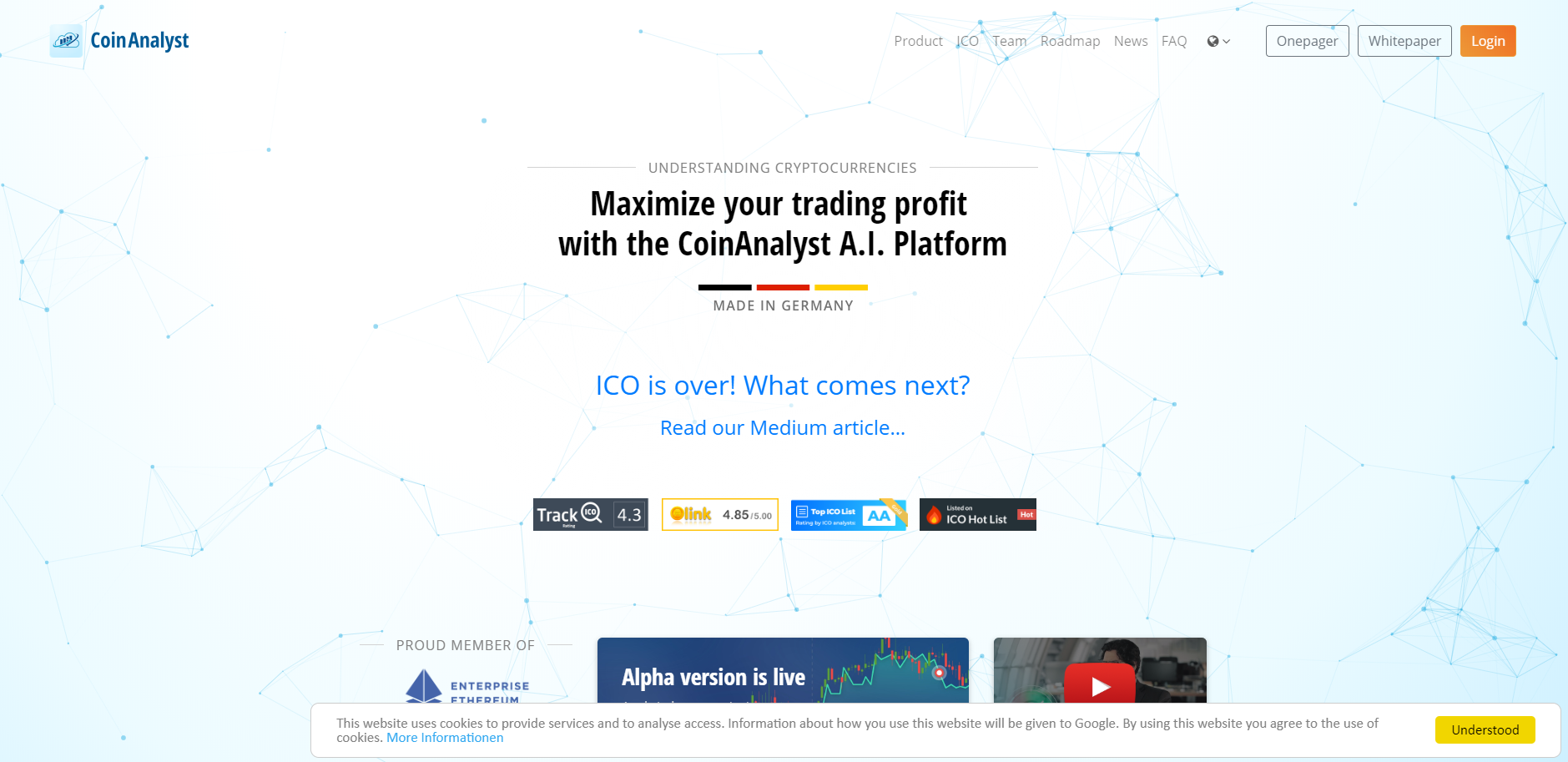 Coin Analyst - main page