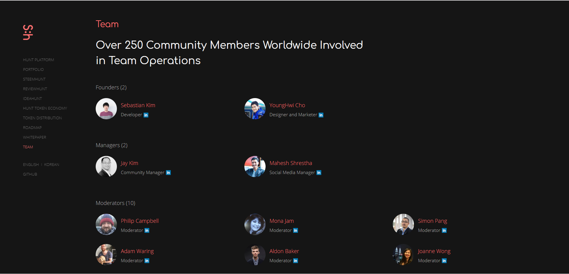 HUNT Token team 1